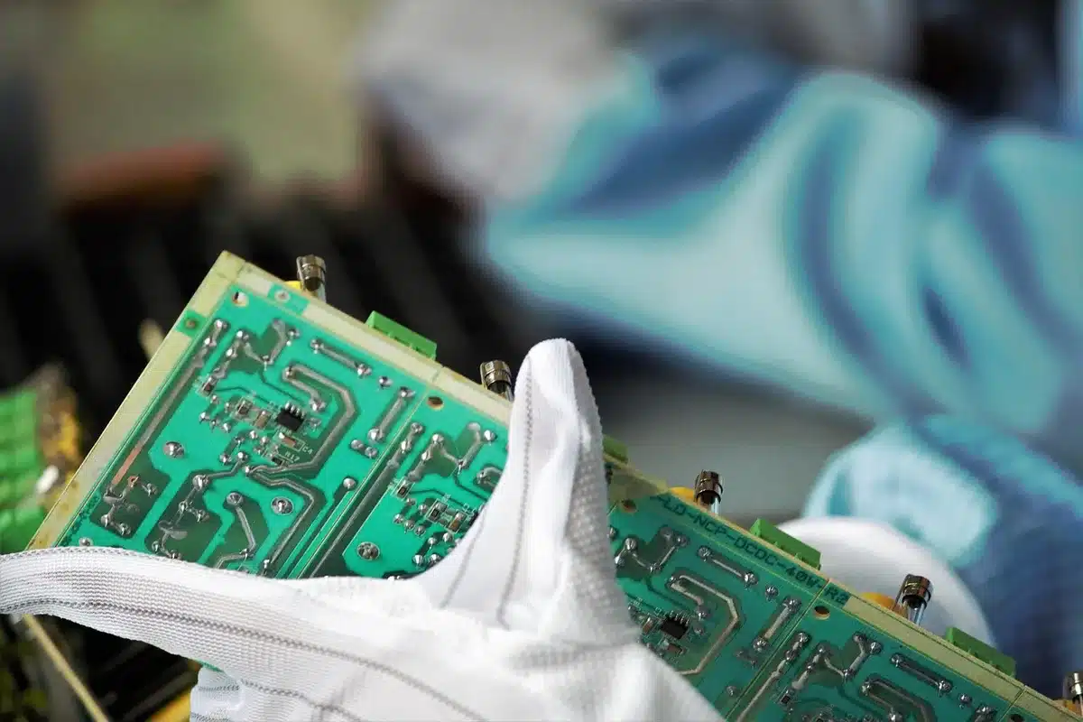 Close-up of robot mechanical parts and articulations during assembly