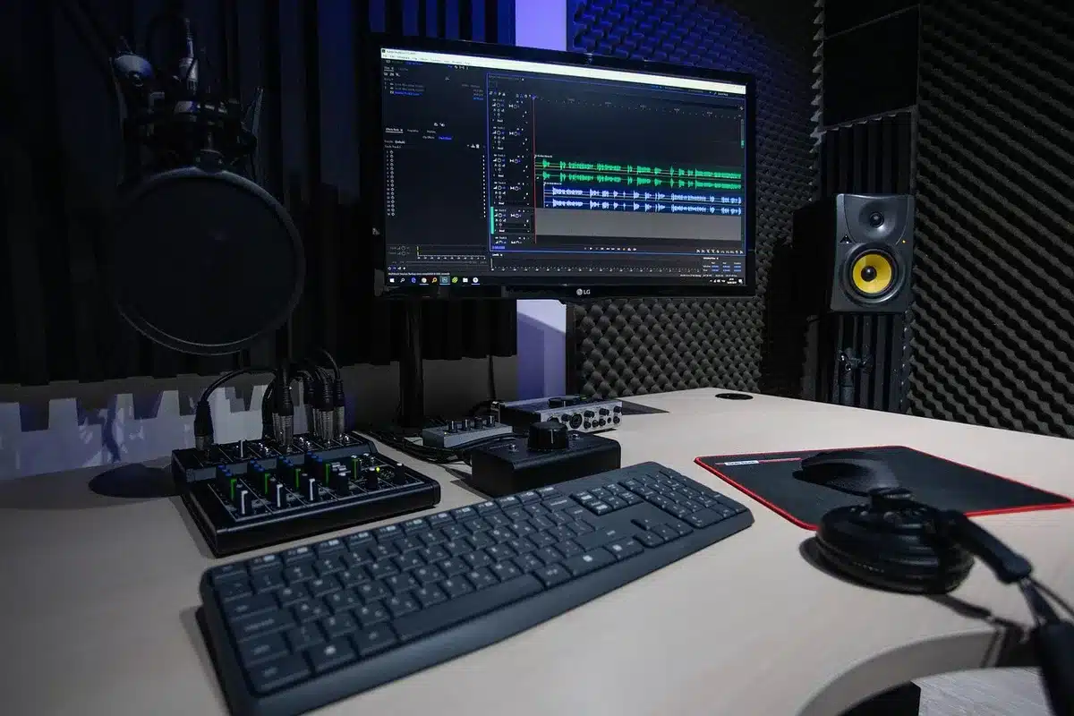 Control room monitors representing streaming and content operations